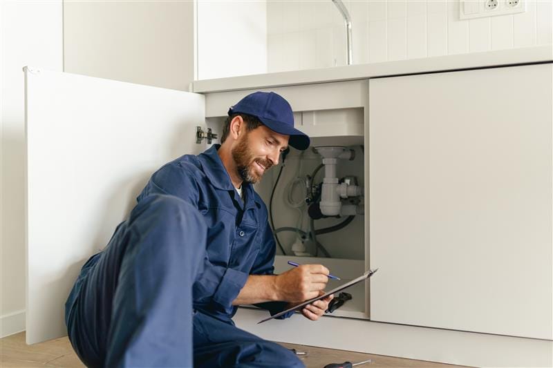 Residential plumber providing service in a Santa Paula home